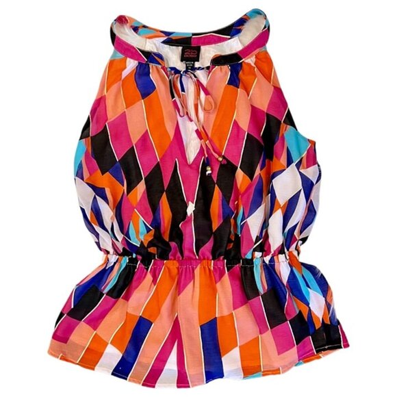 2B Bebe Sleeveless Top, Pink/Multicolor, XS, EUC! - Picture 3 of 4